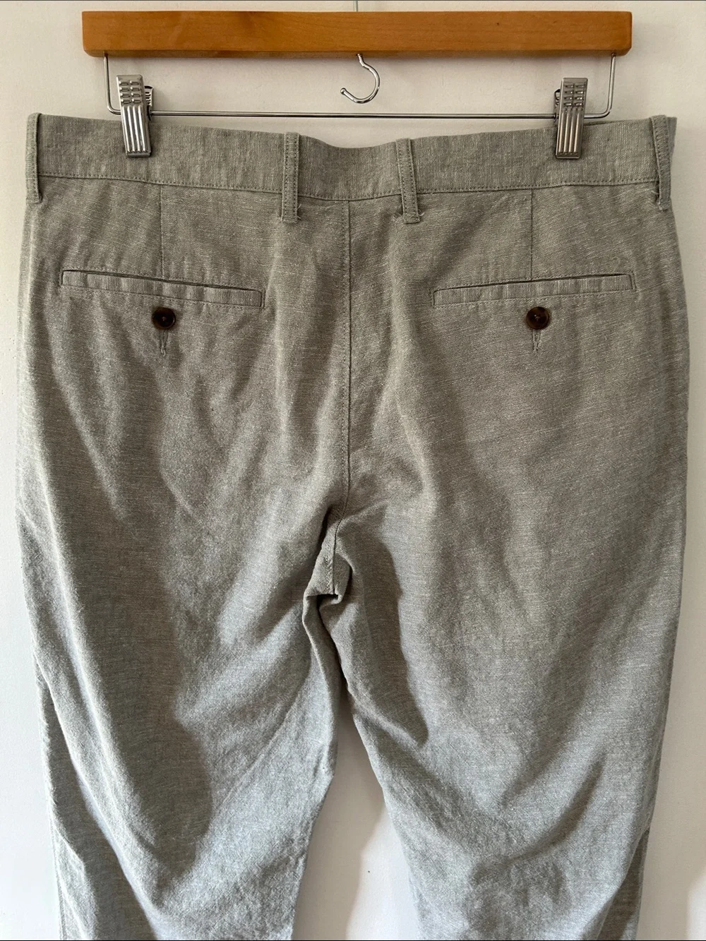 J. Crew Straight Leg Linen Blend Pants Quarry Green Size 34/32 Lightweight